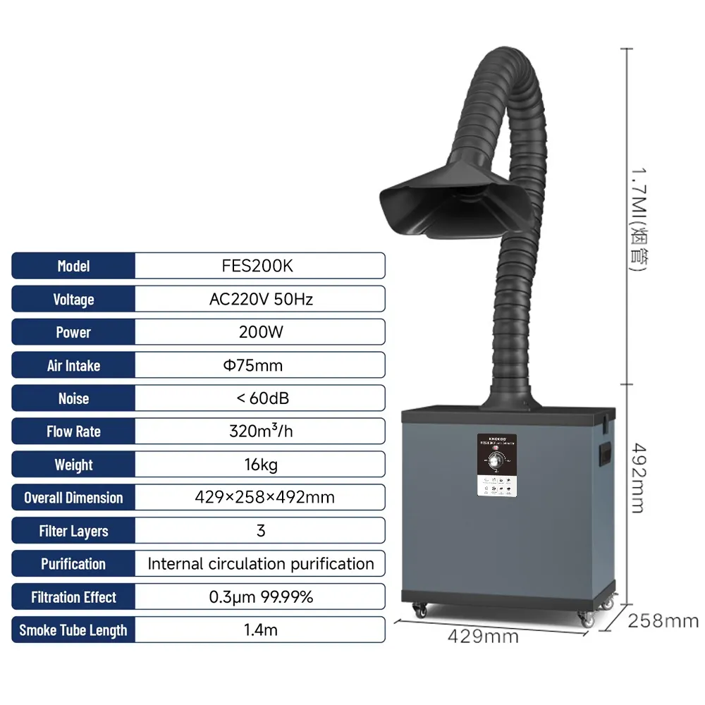 Industrial Handheld Laser - KNOKOO 200W Filtro antipolvere industriale Saldatura