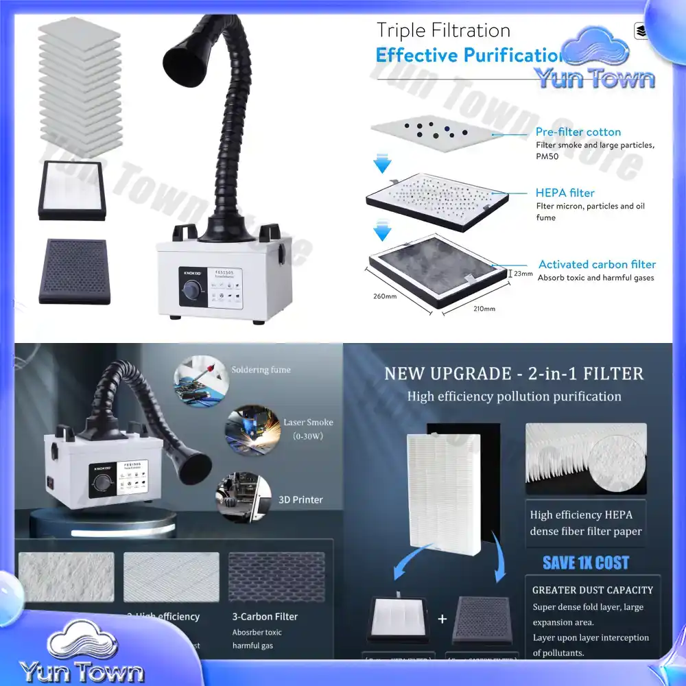 Industrial Laser Fume Extractor - Depuratore di Fumo Laser con Motore
