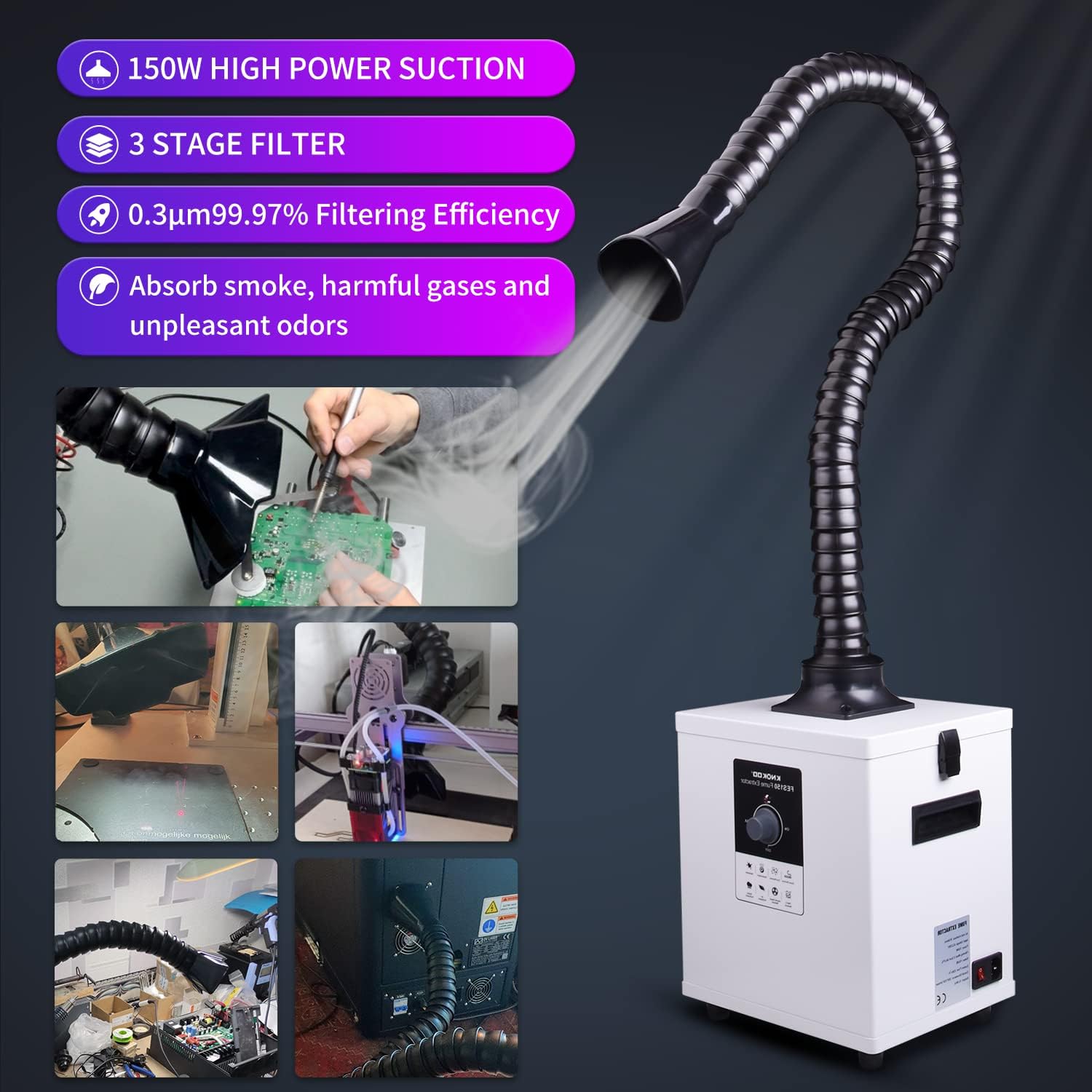 KNOKOO FES150 Estrattore di Fu - Industrial Laser Fume Extractor recensione e prezzo